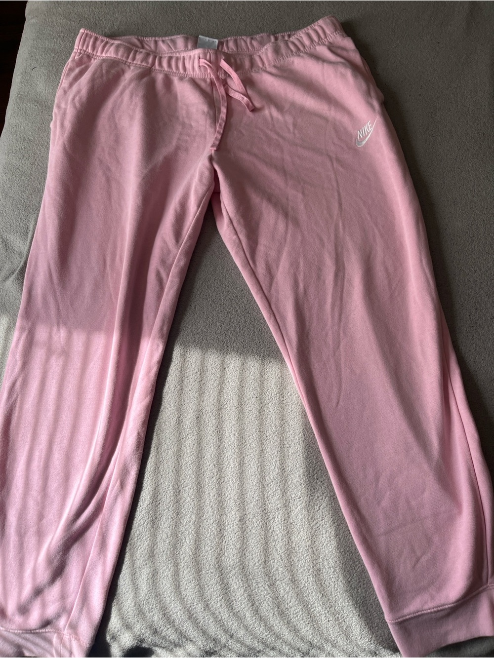 Pink Fleece Joggers with White Logo